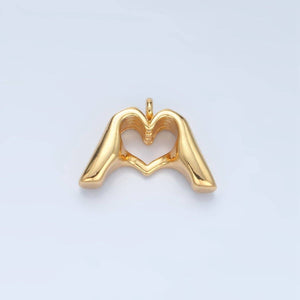 24K Gold Filled Heart Hand Charm