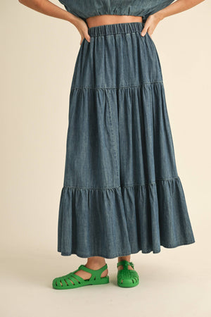 Tiered Denin Skirt