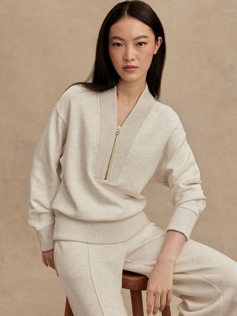 Sally Half-Zip Sweat-Ivory