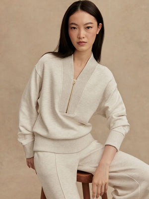 Sally Half-Zip Sweat-Ivory