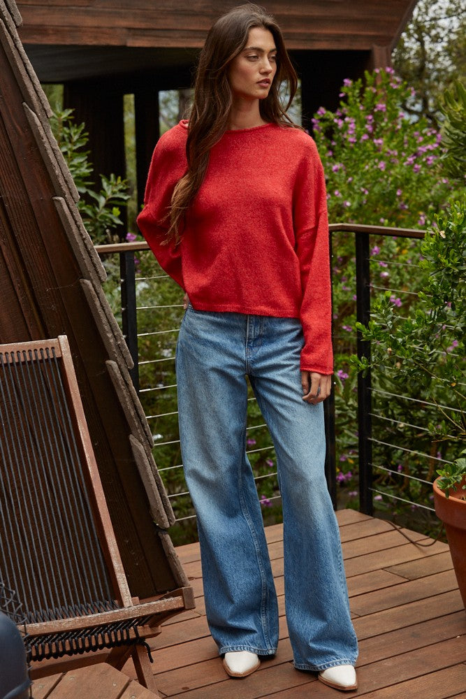 Reese Rolled Knit Sweater