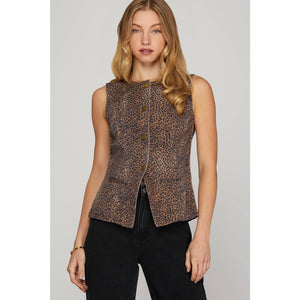 Olivia Leopard Print Vest
