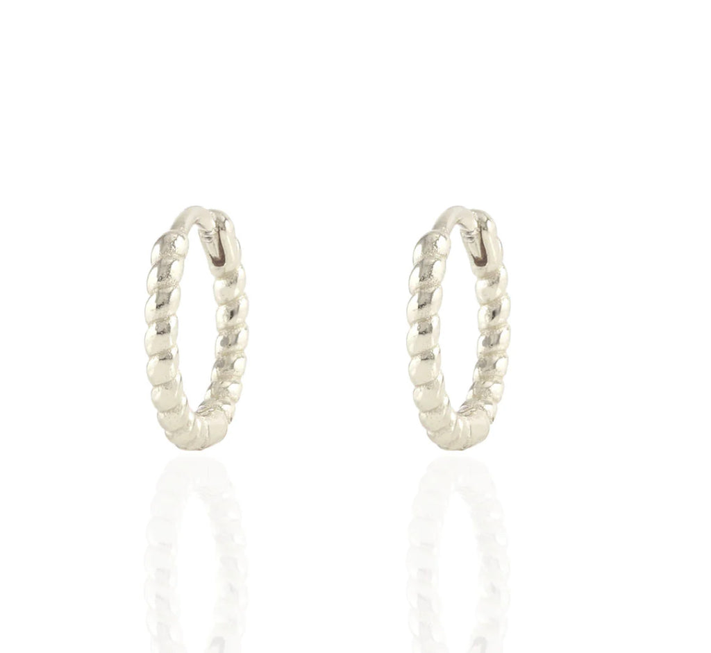 Twisted Hinged Huggie Hoop Earrings