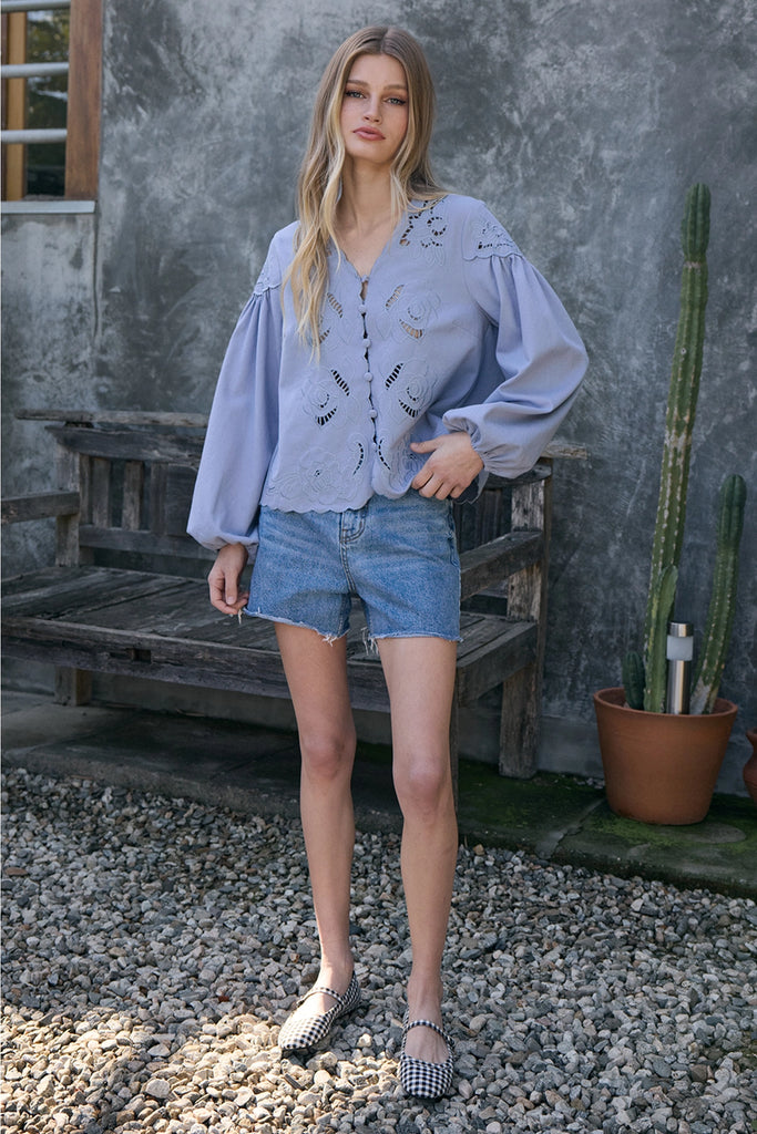 Margot Scalloped Floral Top