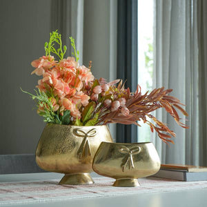 Gold Bow Accent Vase