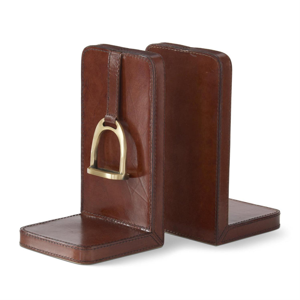 Leather Stirrup Bookends