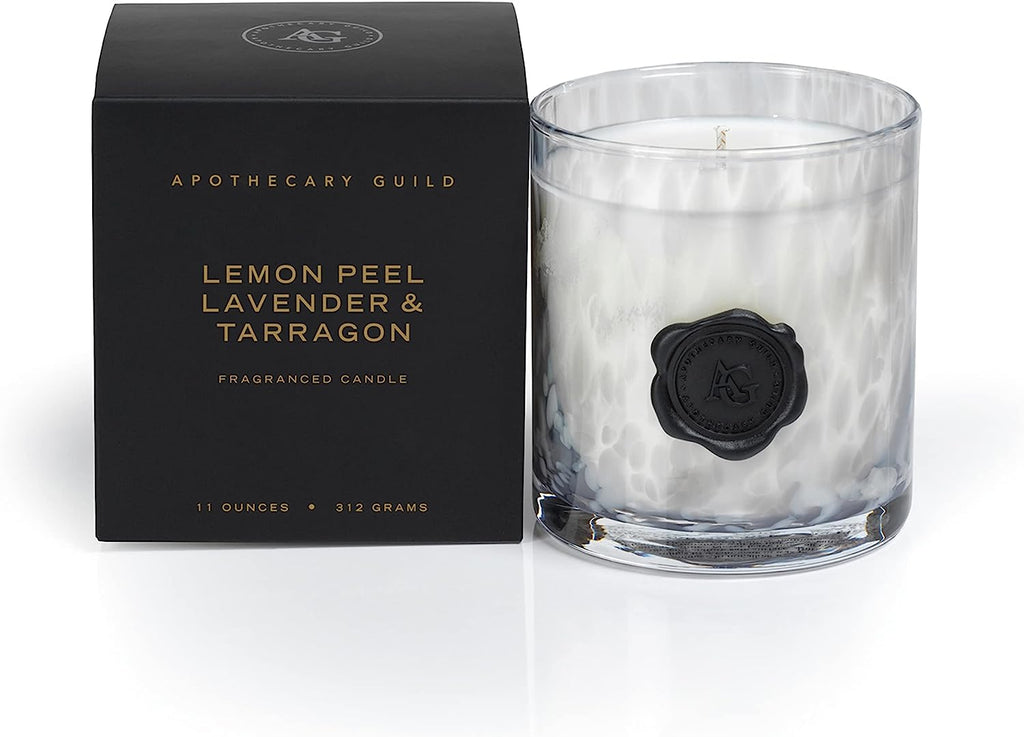 AG Opal Glass Candle Jar in Gift Box-Lemon Peel, Lavender & Tarragon