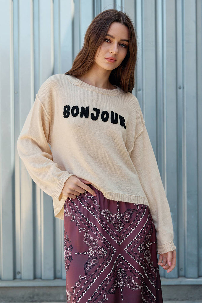 Bonjour Bouclé Knit Sweater