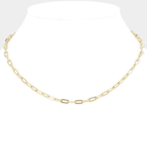 18K Gold Filled Hypoallergenic Metal Paperclip Chain Necklace