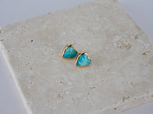 Golden Heart Post Earrings