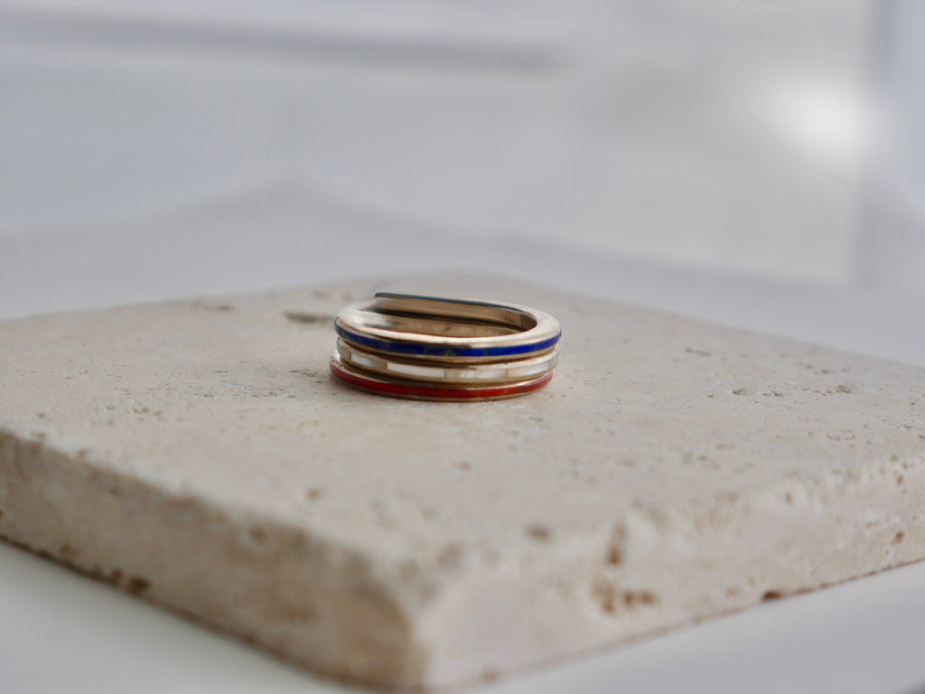 Red, White, & Blue Stacked Ring Set