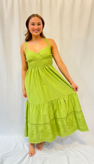 Sleeveless Eyelet Midi Dress