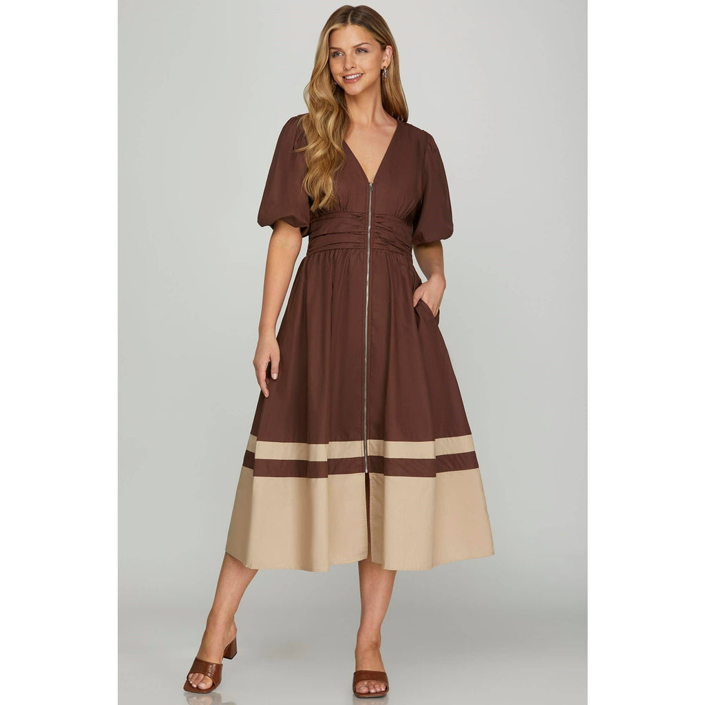 Blair Color Block Midi Dress