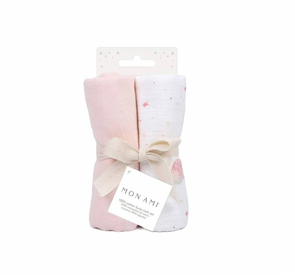 French Swan 2 Pack Burp Cloth Set