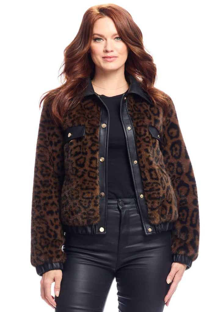 Leopard Faux Fur Billie Bomber Jacket