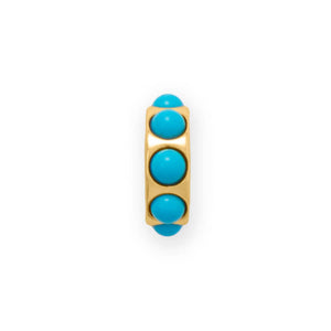 14 Karat Gold Plated Imitation Turquoise Dotted Wheel Charm