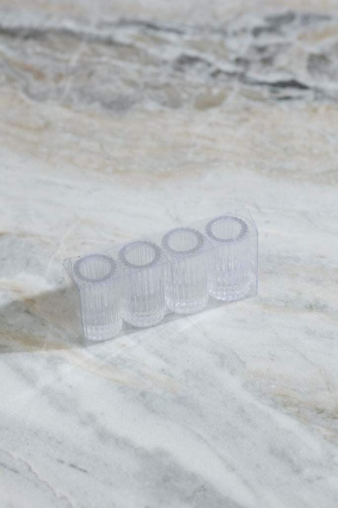 Fluted Glass Candle Holders