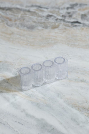 Fluted Glass Candle Holders