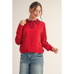 Francesca Embroidered Polo Sweater