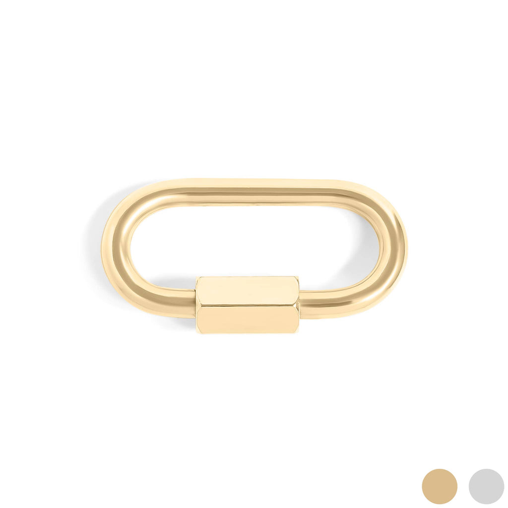 18K Gold Classic Carabiner Charm Holder