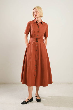 Leah Woven Midi Dress