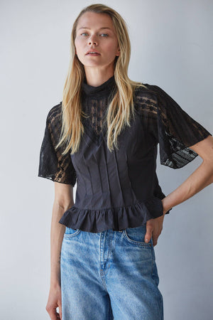 Catherine Lace Mock Neck