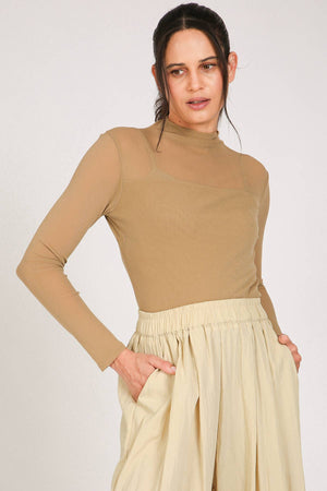 Carmen Sheer Turtleneck Top
