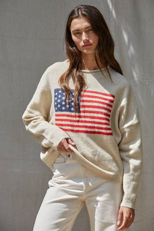 Kennedy Knit Flag Sweater