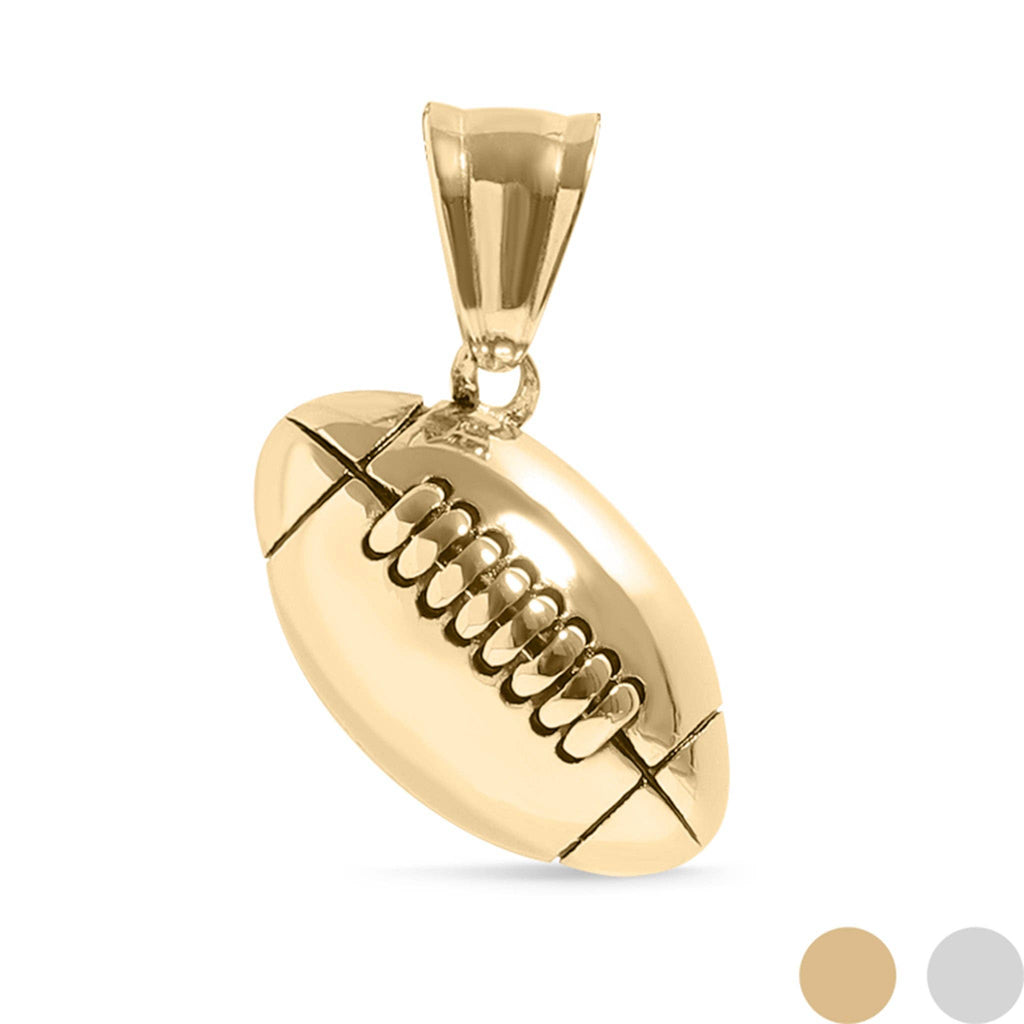 18K Gold 3D Football Pendant