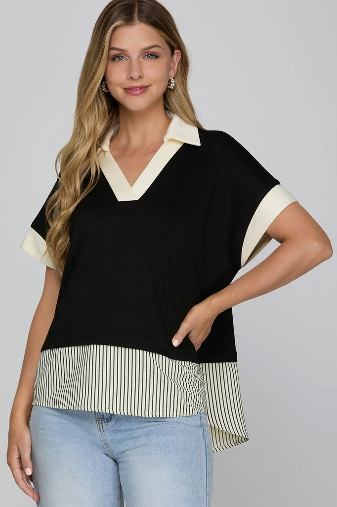 Palmer Contrast Stripe Top