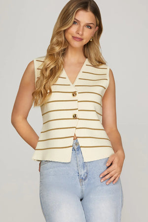 Greer Striped Vest