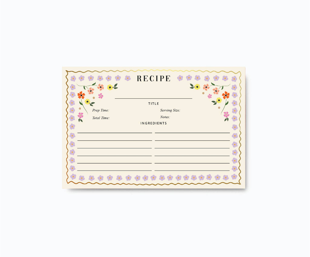 Mosaic Floral Recipe Cards