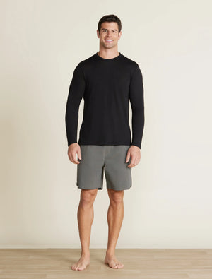 Malibu Collection® Men's Slub Burnout Cut Neck Long Sleeve Tee