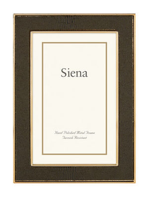 5 x 7 Lizard Pattern Siena Silverplate Frame, Brown with Gold