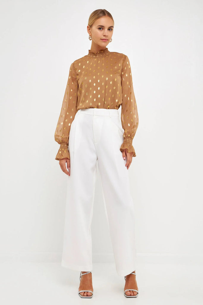 Polka Dot Chiffon Blouse