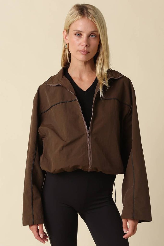 Alina Piped Zip-Up Jacket