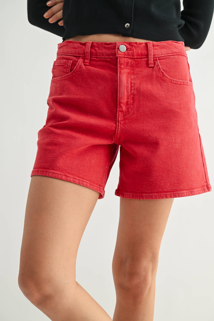 Vintage Wash Lightweight Denim Shorts