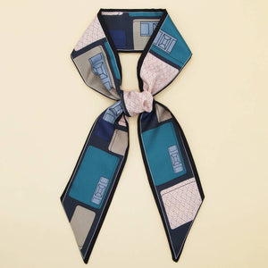 Floral Letter Skinny Twilly Scarf