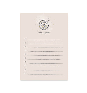 Time to shine Disco Ball Notepad