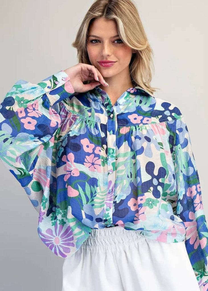 Jolie Floral Print Blouse