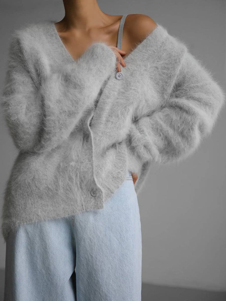 Jules Faux Fur Knitted Cardigan