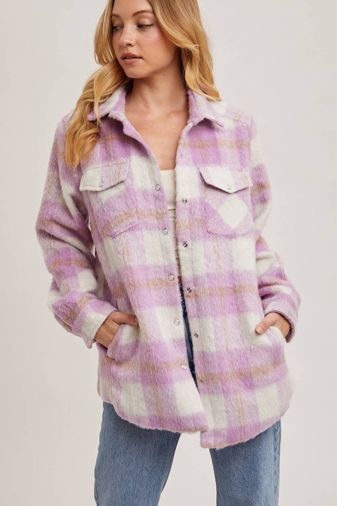 Pink Brushed Flannel Jacket