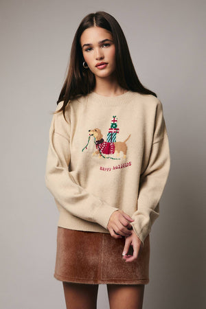 Belle Round Neck Dog Sweater