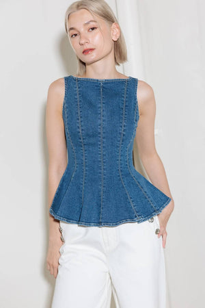 Virginia Washed Denim Top