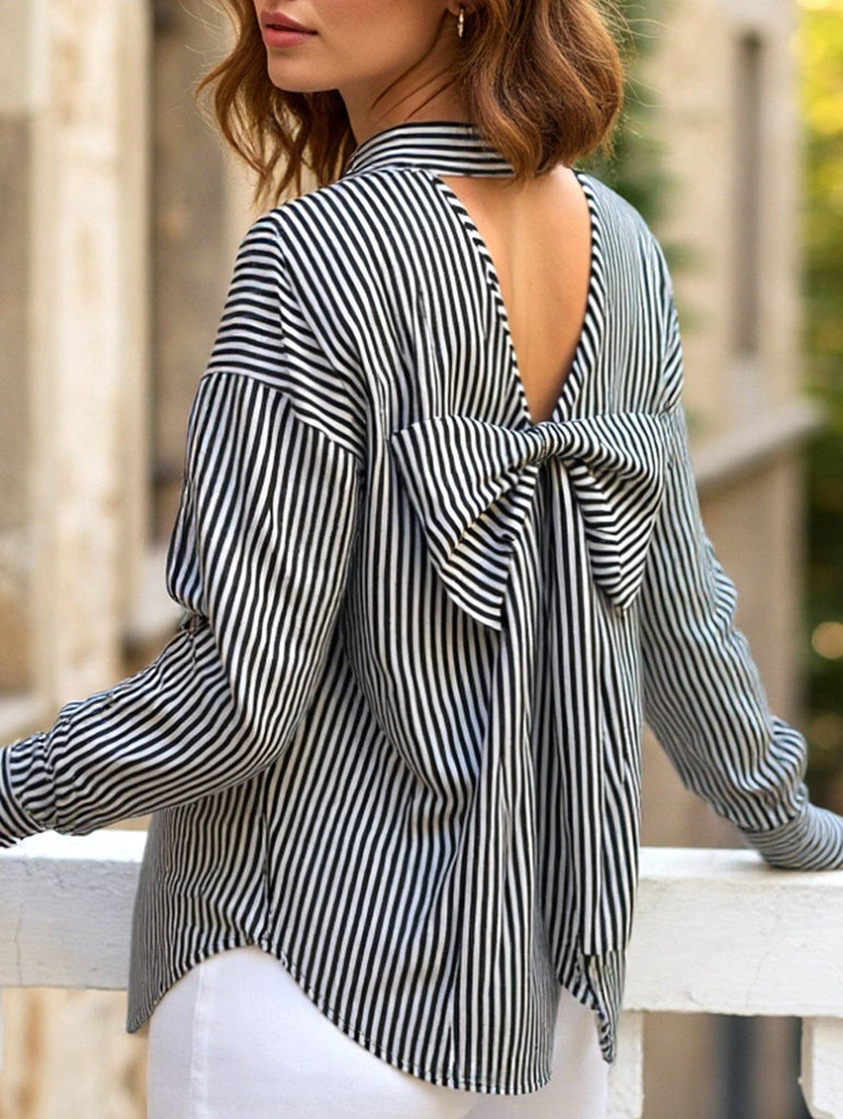 Bailey Striped Top w/ Bow