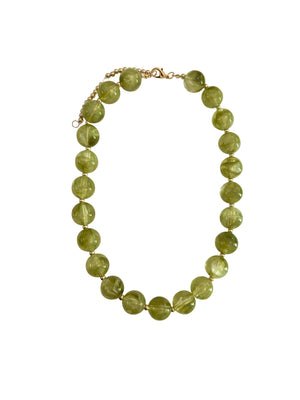 Avery Chunky Beaded Necklace- Chartreuse