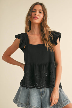 Eyelet Detail Blouse