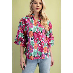 Garner Floral Print Top
