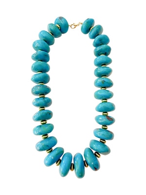 Randi Chunky Beaded Necklace- Teal
