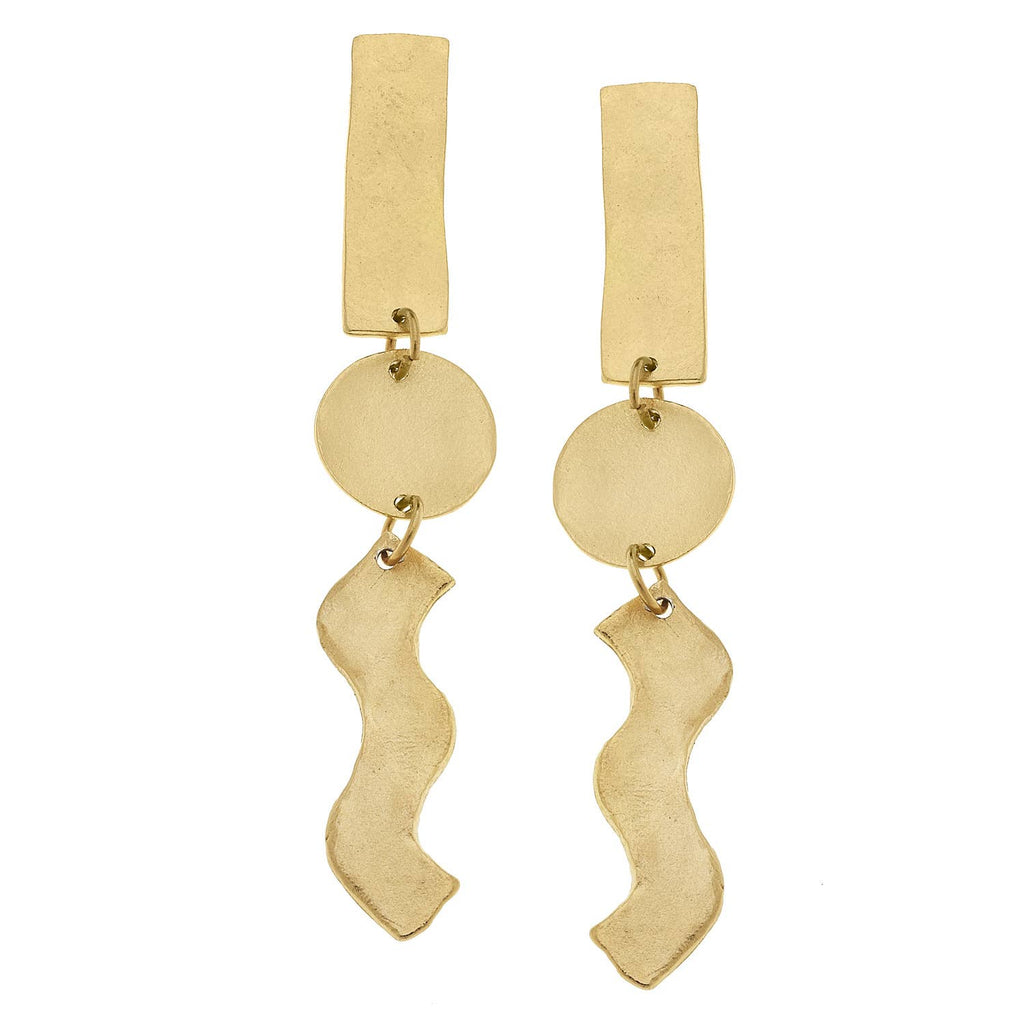 Gold Zig-Zag Matisse Inspired Earrings